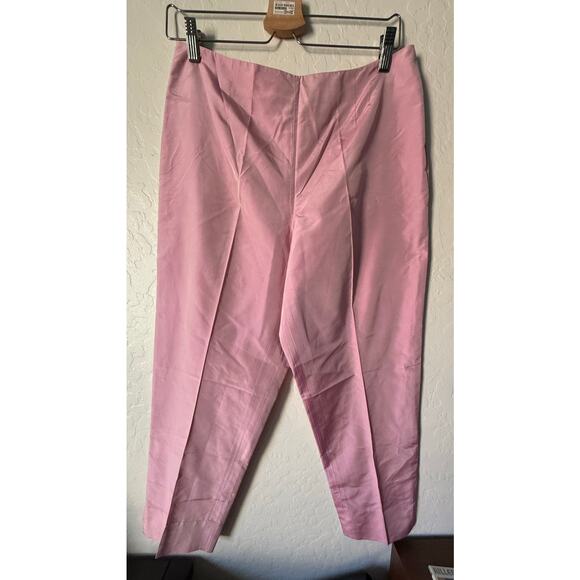 Real Clothes Saks Fifth Avenue Pink Silk Pants Size 10 - Picture 1 of 3